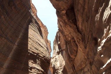 Gorge Canyon Siq Ürdün 'deki eski Petra şehrinde.