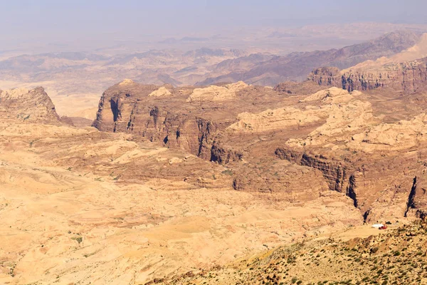 Arabah valley desert panorama with mountains in Jordan — 스톡 사진