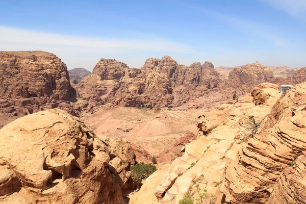 Panorama of ancient city of Petra seen from High place of sacrifice in Jordan — 스톡 사진