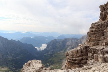 Brenta Dolomites, İtalya 'daki Dağ Alpleri panoraması