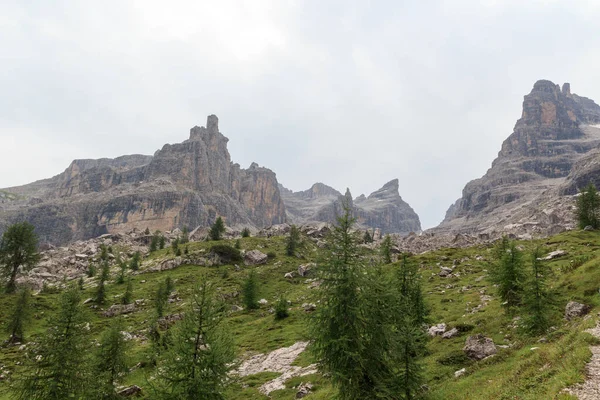 Горные Альпы Панорама Горы Сима Селла Брента Доломиты Облаками Италия — стоковое фото