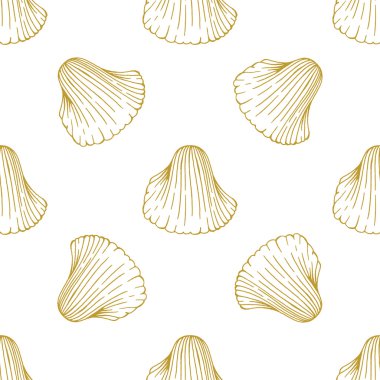 Altın kroki seashell desen. 