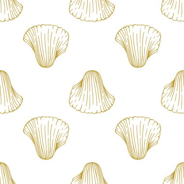 Altın kroki seashell desen. 