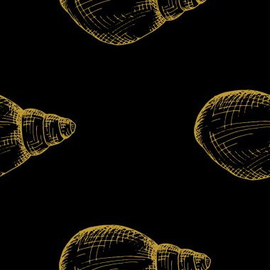 Altın kroki seashell desen. 