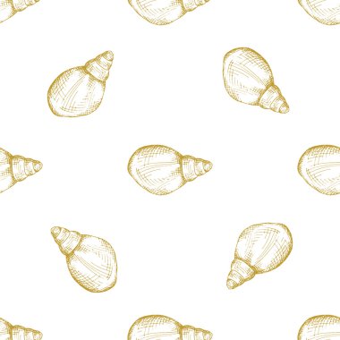 Altın kroki seashell desen. 