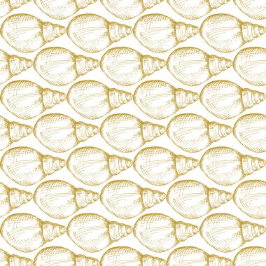 Altın kroki seashell desen. 