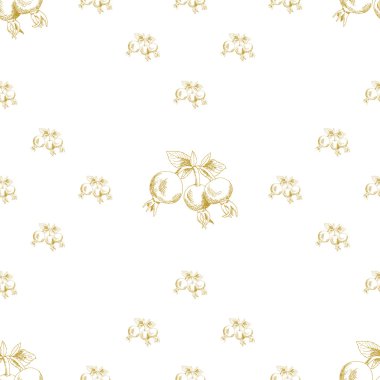 Altın kroki briar dekor seamless modeli