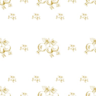 Altın kroki briar dekor seamless modeli