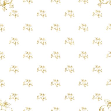 Altın kroki briar dekor seamless modeli