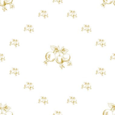 Altın kroki briar dekor seamless modeli