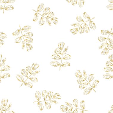 Altın kroki briar dekor seamless modeli