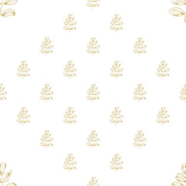 Altın kroki briar dekor seamless modeli