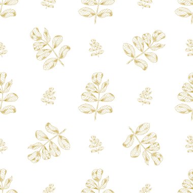 Altın kroki briar dekor seamless modeli