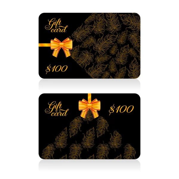 Gift cards with golden decor — Stock Vector
