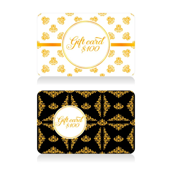 Cartões de presente com decoração dourada —  Vetores de Stock