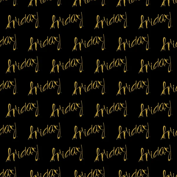Decoración de letras de mano dorada patrón sin costuras — Archivo Imágenes Vectoriales