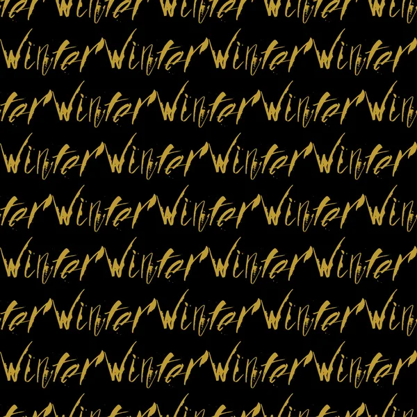 Decoración de letras de mano dorada patrón sin costuras — Vector de stock