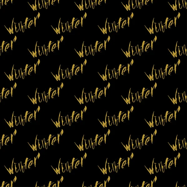 Huruf-huruf tangan emas dekorasi pola mulus - Stok Vektor