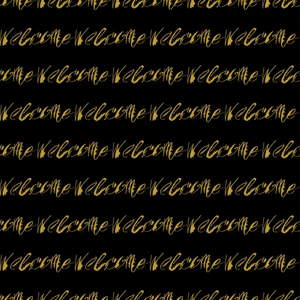 Gyllene hand bokstäver inredning sömlösa mönster — Stock vektor