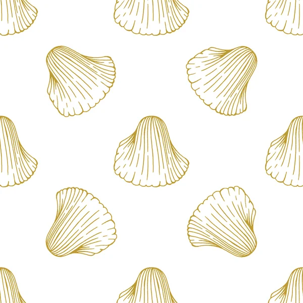 黄金スケッチ貝殻のパターン. — ストックベクタ