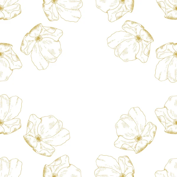Gyllene skiss briar inredning sömlösa mönster — Stock vektor