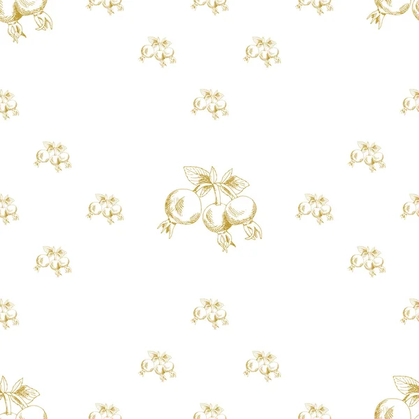 Gouden schets briar decor naadloze patroon — Stockvector
