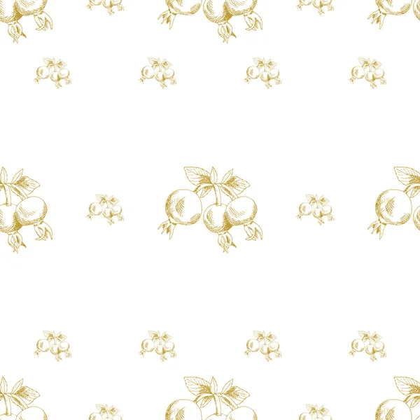 Golden sketch briar decor seamless pattern — Stock Vector