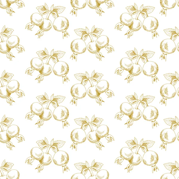 Croquis doré décor briar motif sans couture — Image vectorielle