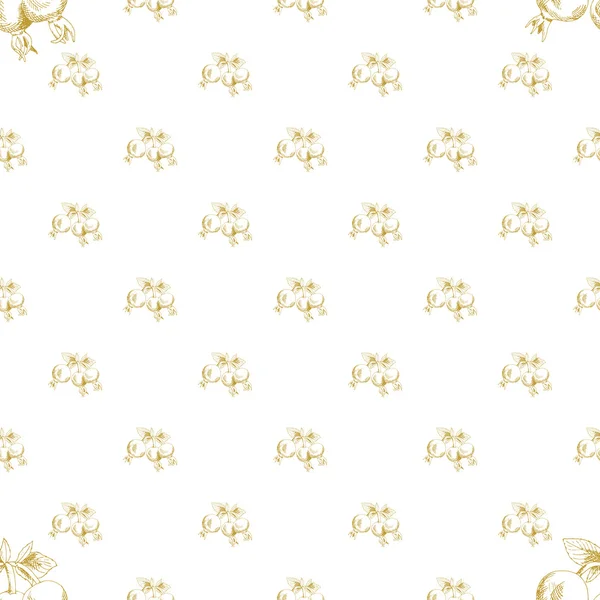 Altın kroki briar dekor seamless modeli — Stok Vektör