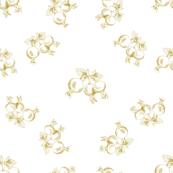 黄金スケッチ ブライヤー装飾シームレス パターン — ストックベクタ