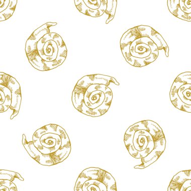 Altın kroki seashell desen