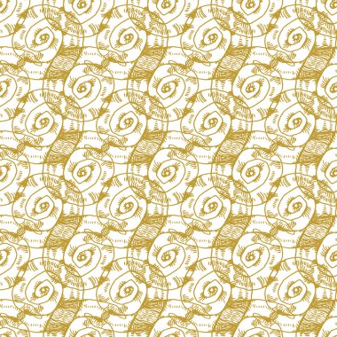 Altın kroki seashell desen