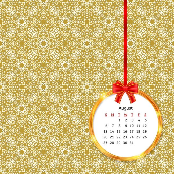 Kalendář 2017 v rámci zlatého kruhu — Stockový vektor