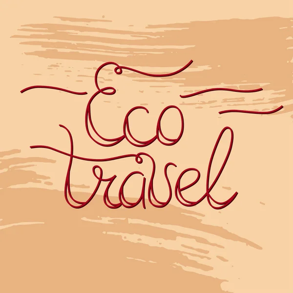 Lettere a mano eco travel — Vettoriale Stock
