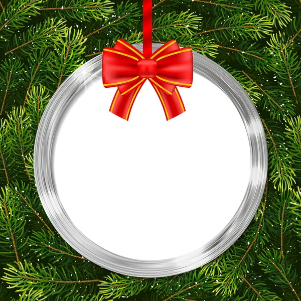Cartão de presente de férias com bola de Natal — Vetor de Stock