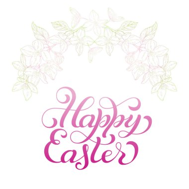 Mutlu Paskalya yazı el ile tatil hediye kartı