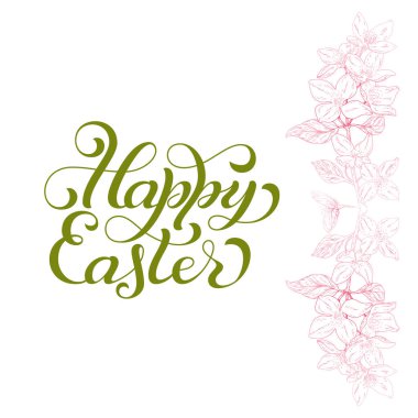 Mutlu Paskalya yazı el ile tatil hediye kartı