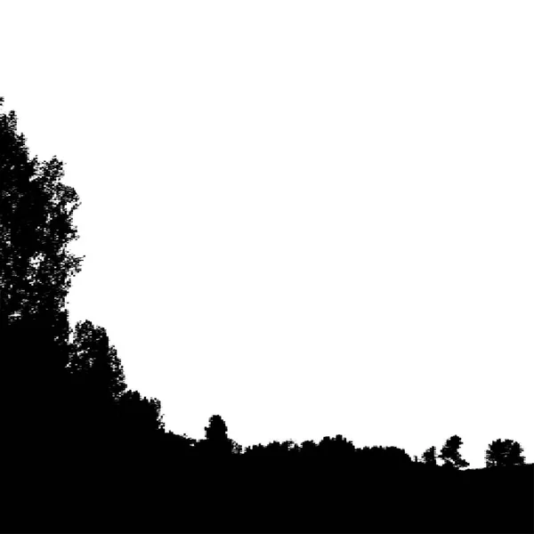黒い森のシルエット。白い背景に分離 — ストックベクタ