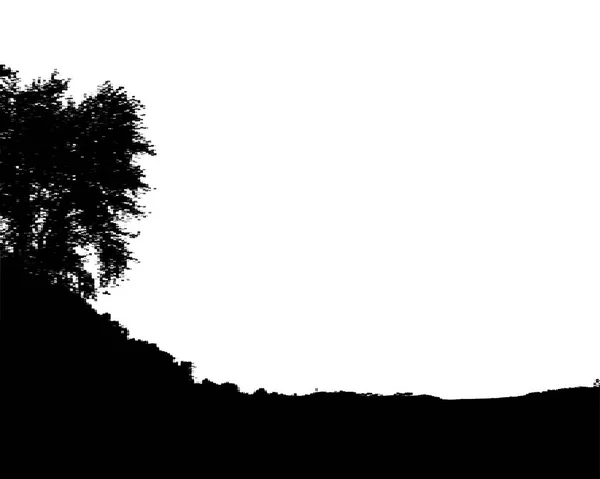 Silueta del bosque negro. Aislado sobre fondo blanco. Vector il — Archivo Imágenes Vectoriales