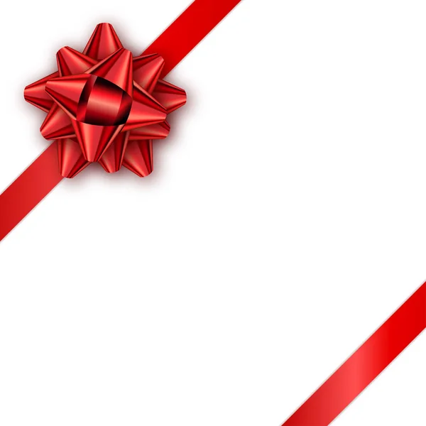 Weihnachtsgeschenkkarte mit roter Schleife und Schleife. Vorlage für ein Geschäft — Stockvektor