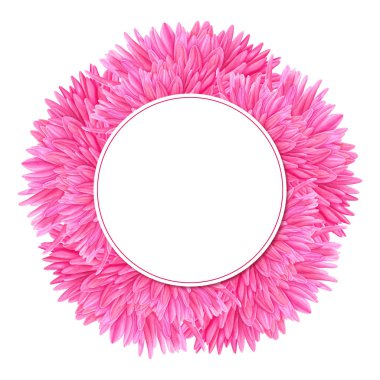 Pembe suluboya Dahlia. Botanik sanat. Kartvizit, afiş, poster, afiş, defter, kozmetik, parfüm, tebrik kartı veya düğün davetiyesi için şablon