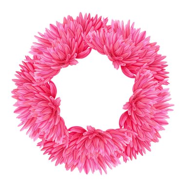 Pembe suluboya Dahlia. Botanik sanat. Kartvizit, afiş, poster, afiş, defter, kozmetik, parfüm, tebrik kartı veya düğün davetiyesi için şablon