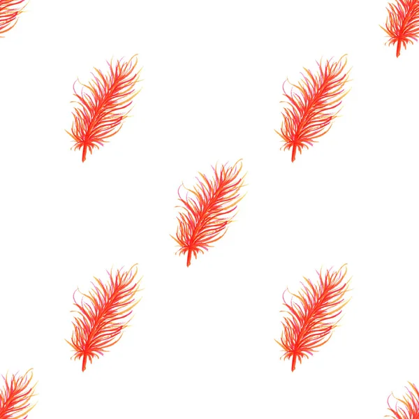 Watercolor feathers abstract seamless pattern — Stock Photo, Image