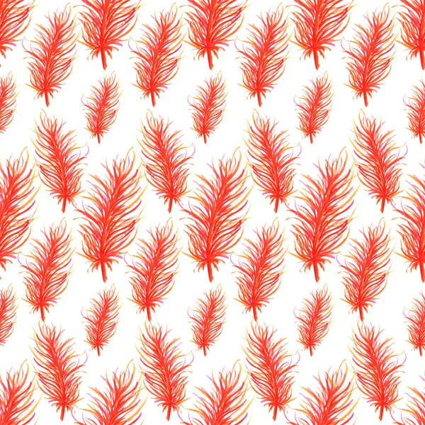 Watercolor feathers abstract seamless pattern background. Template for a business card, banner, poster, notebook, invitation — Stock Photo, Image