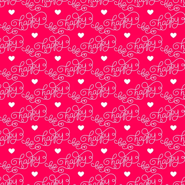 Valentines day. Romantic phrases seamless pattern background. Template for a business card, banner, poster, notebook, invitation with a modern lettering — Stock Vector