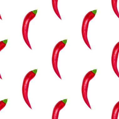 Kırmızı biber Dikişsiz desen arka plan. Bir iş için şablon