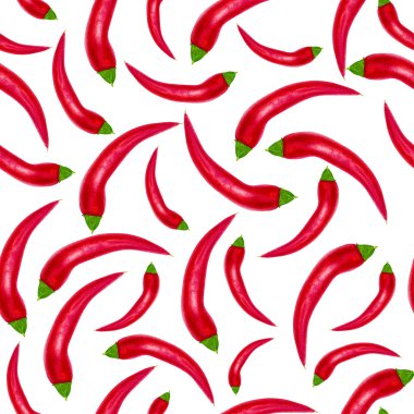 Kırmızı biber Dikişsiz desen arka plan. Bir iş için şablon