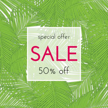 Çiçek kartı satışı. El falı mürekkebi skeci. Pankart, alışveriş, indirim ve davetiye için moda baskısı. Vektör