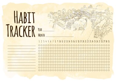 Alışkanlık takipçisi. Şehir çizimi. Çizgi sanat silueti. Seyahat kartı. Turizm konsepti. Lüksemburg. Çizim biçimi vektörü 