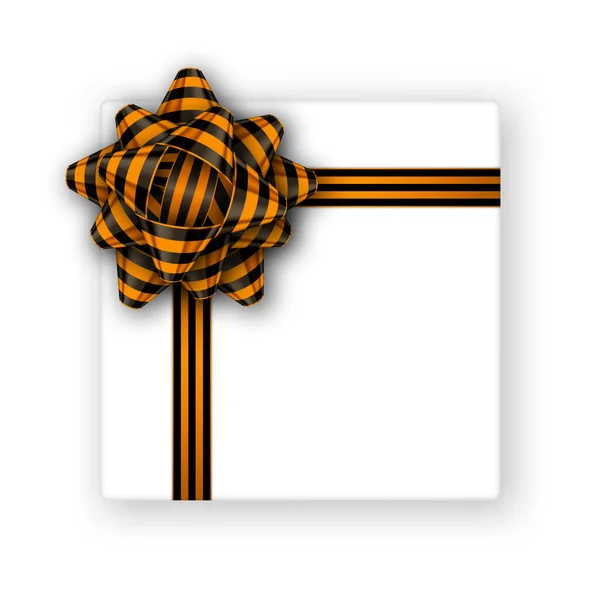 Cartes Cadeaux Avec Noeud Noué Noir Orange Espace Copie Mai — Image vectorielle